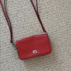 Coach Red Leather Crossbody Bag